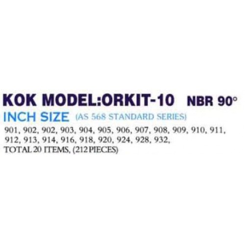 Oring Boss Kit 10 NBR 90 Inch AS 568 Standard 212 pcs