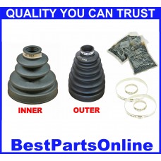 Drivetrain Front Inner & Outer CV Axle Boot Kit For Toyota Sienna 2004-2010 FWD