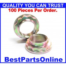 CV Axle Nut M27x1.5 Stake  BMW 5,7,8 & M3 Series 91-01 Rear M5 00-03 Rear M5 06-10 Rear Z3 98-02 Rear, 3.2L Z8 00-03 Rear X5 00-05 Front & Rear Land Rover Range Rover 03-11 Front Range Rover 03-11 Rear (100-Pack) 