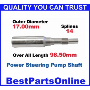 Power Steering Pump Shafts 91-98 Dodge  91-98 Jeep 85-90 GM 87-89 Buick  87-89 Oldsmobile  87-89 Pontiac